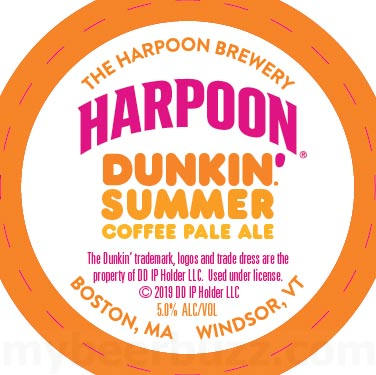 Harpoon Working On a 2nd Dunkin’ Collaboration: Dunkin’ Summer Coffee Pale Ale 8 0 1 25