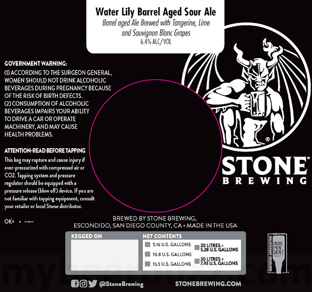 Stone Brewing Water Lily Barrel Aged Sour Ale Stone Brewing Water Lily Barrel Aged Sour Ale