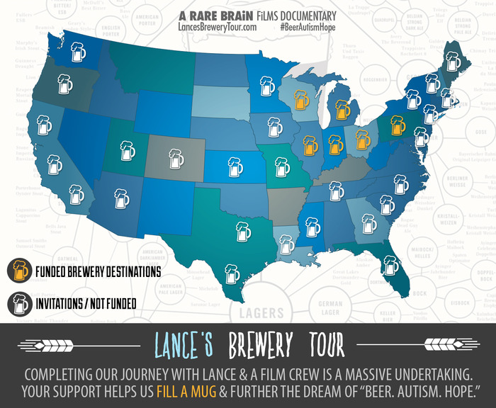 Lance's Brewery Tour Makes Kickstarter Goal Launches NEW Goal (Video) 8 Lance's Brewery Tour state invitation & funding map