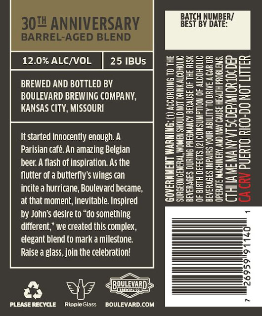Boulevard Working On 30th Anniversary Barrel-Aged Blend Boulevard Working On 30th Anniversary Barrel-Aged Blend