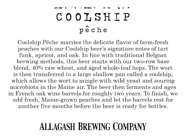 Allagash - Coolship Pêche Allagash - Coolship Pêche