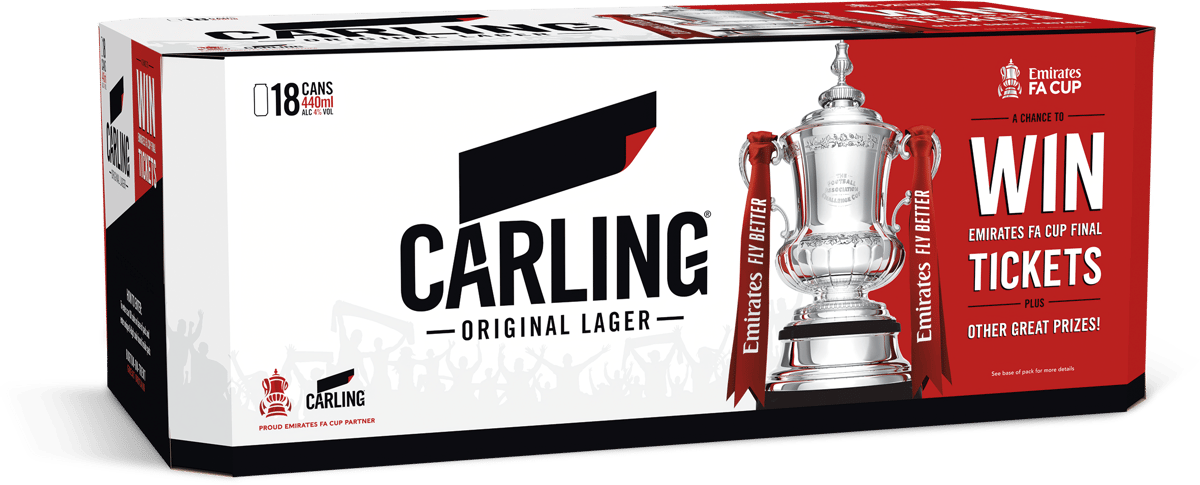 Carling becomes official beer partner of the Emirates FA Cup and Vitality Women’s FA Cup 8 Carling 18-pack promo