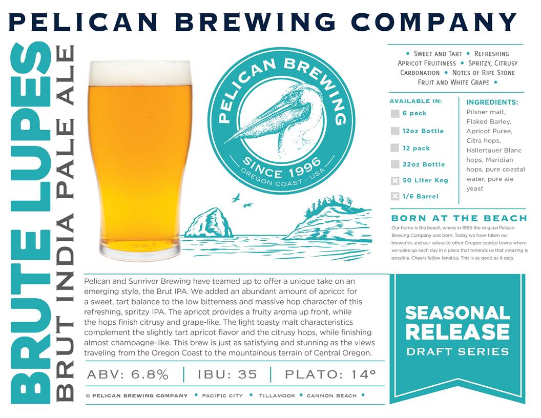 Pelican Brewing & Sunriver Brewing Collaborate On Brute Lupes Brut IPA with Fruit 8