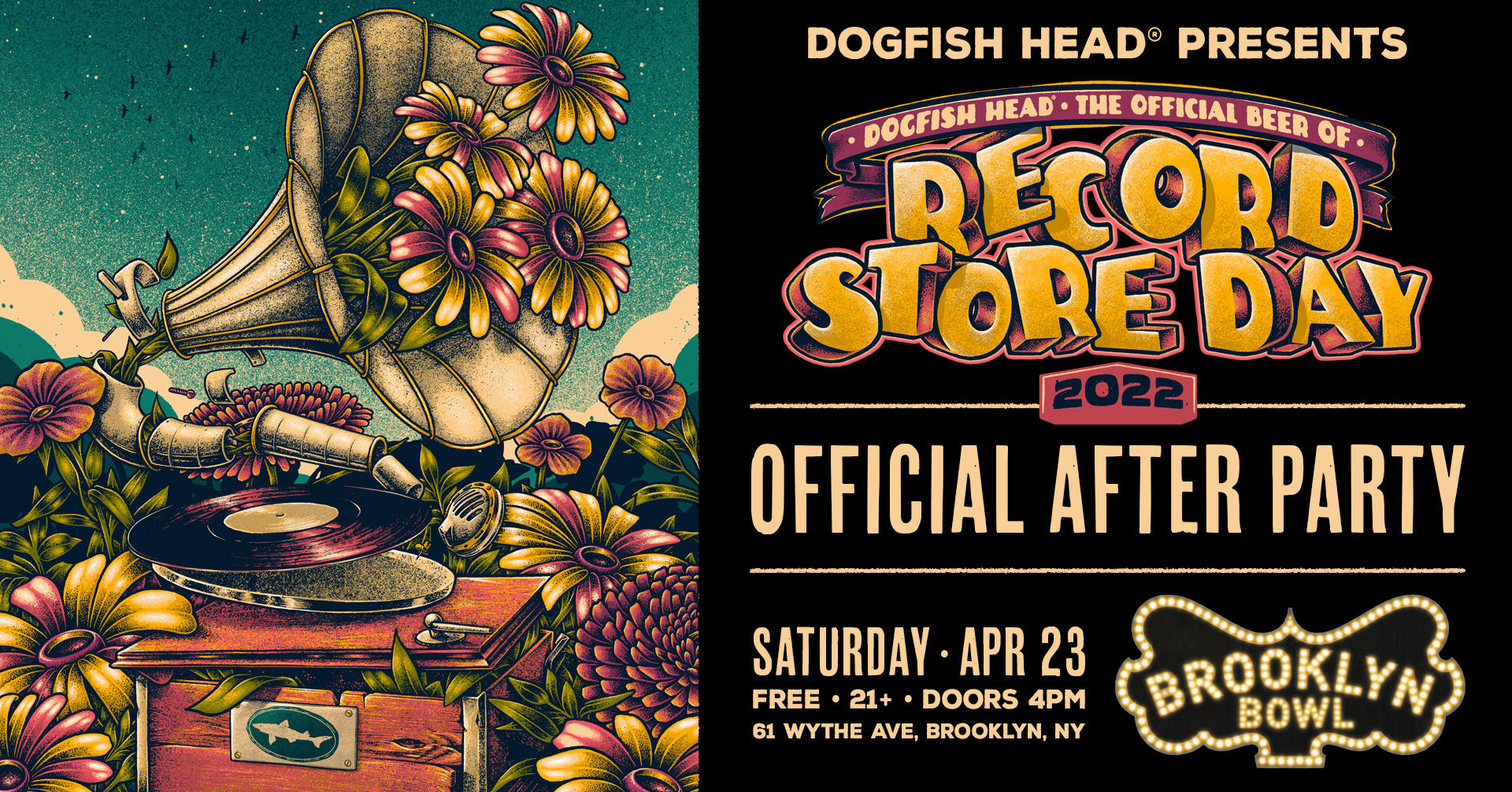 Dogfish Head Announces 2022 Record Store Day Celebrations 11 DFH RSDBrooklynBowl Social Brooklyn 1920x1005 2