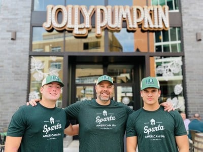 Tony Grant, CEO of Jolly Pumpkin, alumni of Michigan State University and former Offensive Lineman and Long Snapper with current Long Snappers Michael Donovan and Hank Pepper Tony Grant, CEO of Jolly Pumpkin, alumni of Michigan State University and former Offensive Lineman and Long Snapper with current Long Snappers Michael Donovan and Hank Pepper
