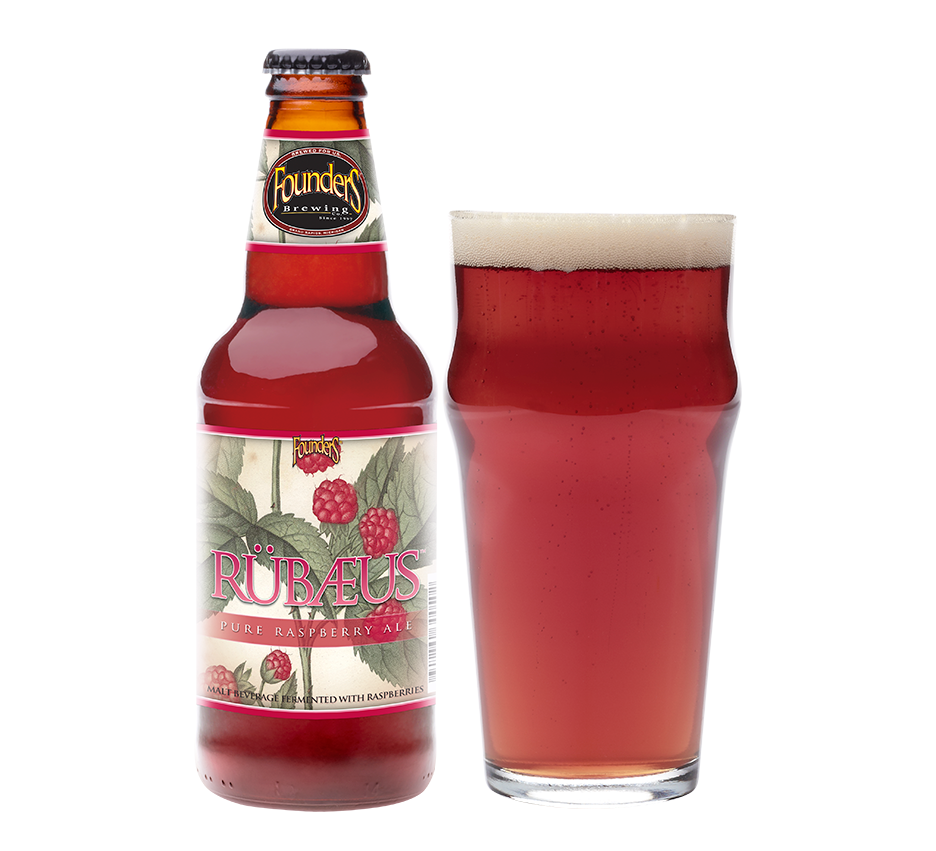 Founders Fest 2013, Rübæus Release & Mango Magnifico con Calor Coming 8/5 9 Rubaeus bottle and beer poured into a glass