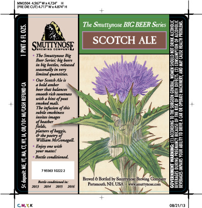 Smuttynose - Big A IPA (9/16), Straw-Barb Short Weiss (9/20) & Scotch Ale (10/7) 10 Smuttynose Scotch Ale 22oz US OL