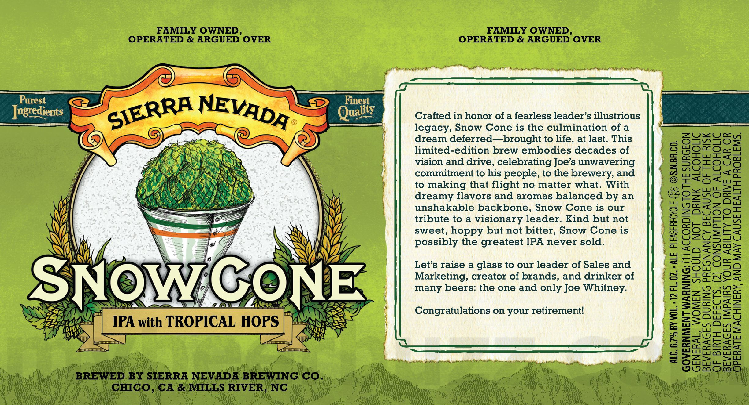 Sierra Nevada Adding Snow Cone IPA Sierra Nevada Adding Snow Cone IPA