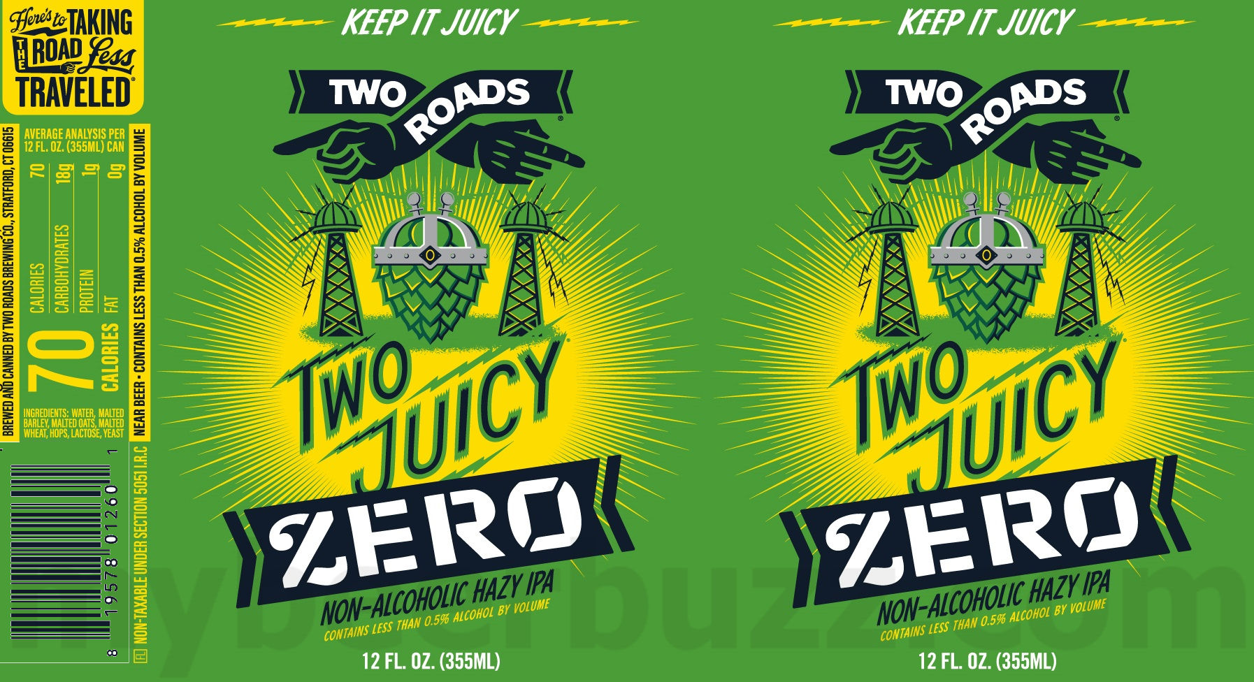Two Roads Adding Road 2 Ruin Zero & Two Juicy Zero Non-Alcoholic Beers Two Roads Adding Road 2 Ruin Zero & Two Juicy Zero Non-Alcoholic Beers