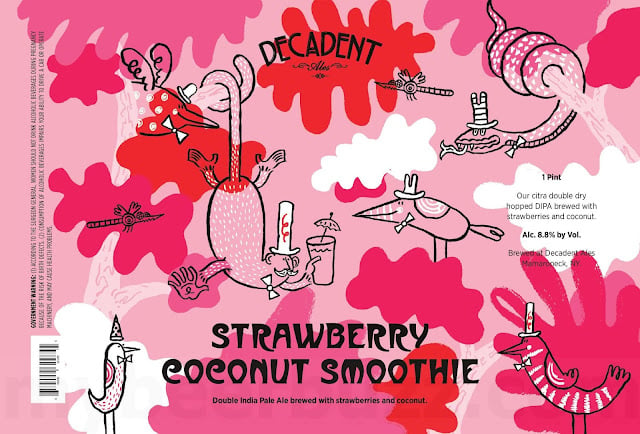Decadent Ales - Blueberry Pancake, Strawberry Frosted Pastry, Blueberry Frosted Pastry, Strawberry Coconut Smoothie, Oatmeal Raisin Cookie, Snowball, Drink Tropically, Coconut Orange Drink Tropically & Veracity 16oz Cans 18 apost5 55
