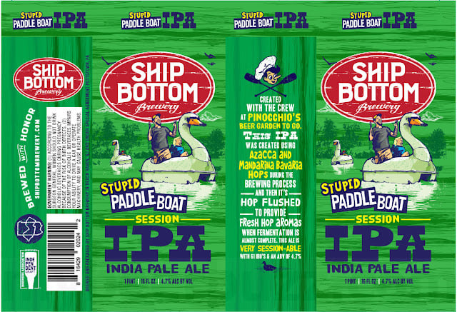 Ship Bottom - Blueberry Bikini Bottom & Stupid Paddle Boat 12oz Cans, NYD, Beach patrol, Chicken Or The Egg,Mexican Stout, Baconator, NYD2018, Pleasure Island IPA, The Shack IPA, Barnegat Lager, Barrier Island Baltic Porter, Doppelbock Lager, Stupid Paddle Boat, Wooden Jetty, Mexican Cerveza, Mango Gose Ale, Imperial Pumpkin Ale, Hop & Hazy IPA & NYE Bottles 17 apost6 59