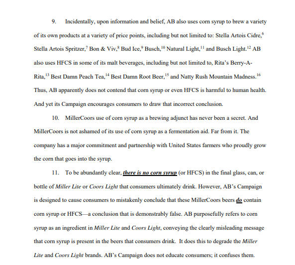 MillerCoors Suing Anheuser-Busch Over Super Bowl Corn Syrup Ads MillerCoors Suing Anheuser-Busch Over Super Bowl Corn Syrup Ads