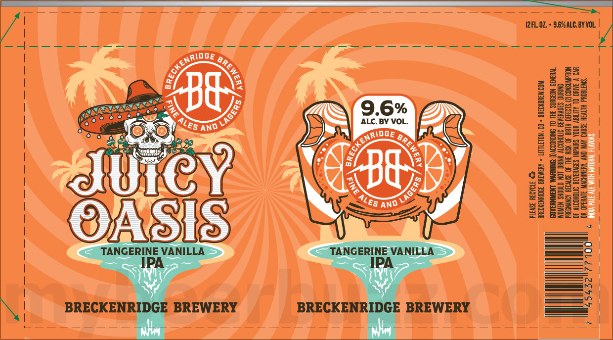 Breckenridge Adding Juicy Oasis Tangerine Vanilla IPA Breckenridge Adding Juicy Oasis Tangerine Vanilla IPA