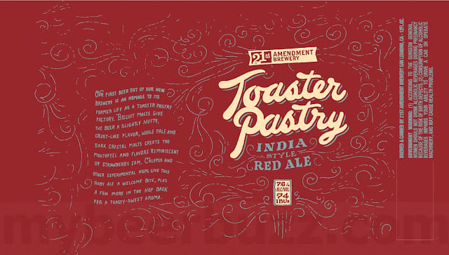 21st Amendment Launches New Brewery w/Toaster Pastry India Red Ale 19.2oz Cans 8 apost8 409
