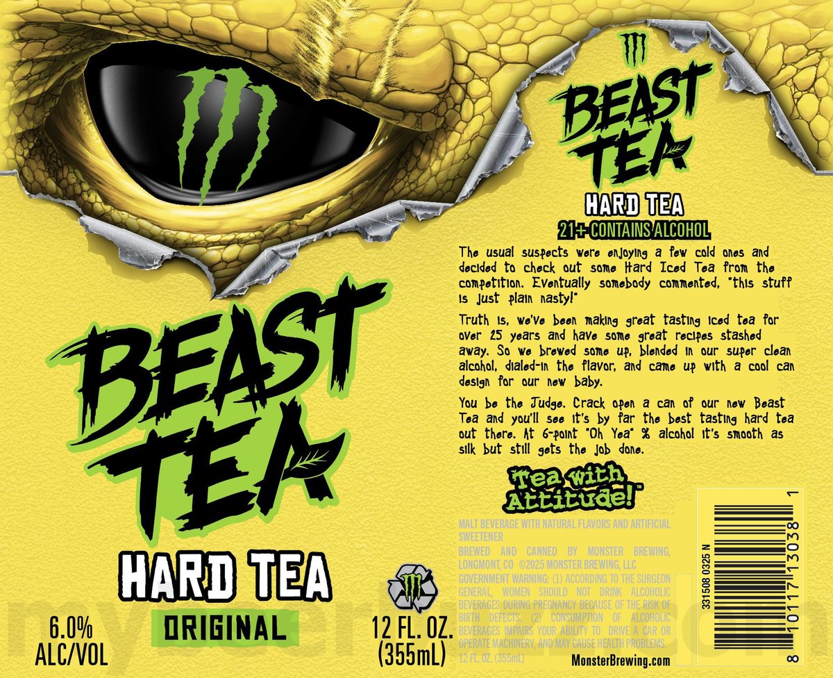 Monster Brewing / Oskar Blues Adding Beast Tea Original & Lemonade Monster Brewing / Oskar Blues Adding Beast Tea Original & Lemonade