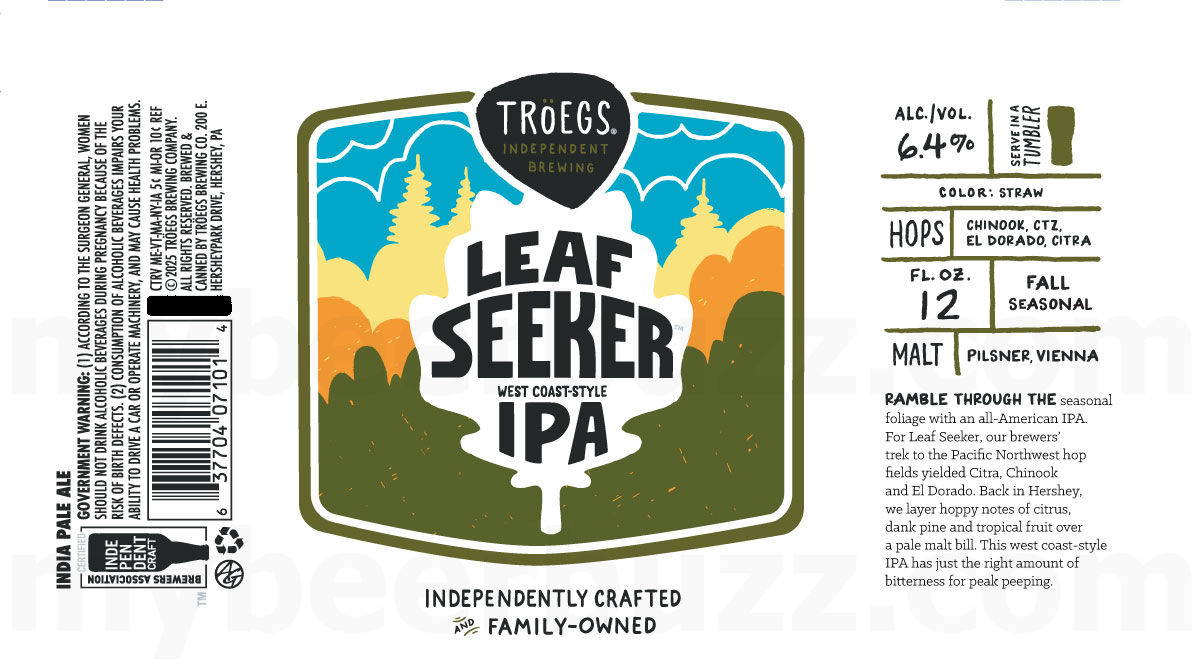 Tröegs Adding 2025 Leaf Seeker & Tröegs Pennsylvania Lager Tröegs Adding 2025 Leaf Seeker & Tröegs Pennsylvania Lager