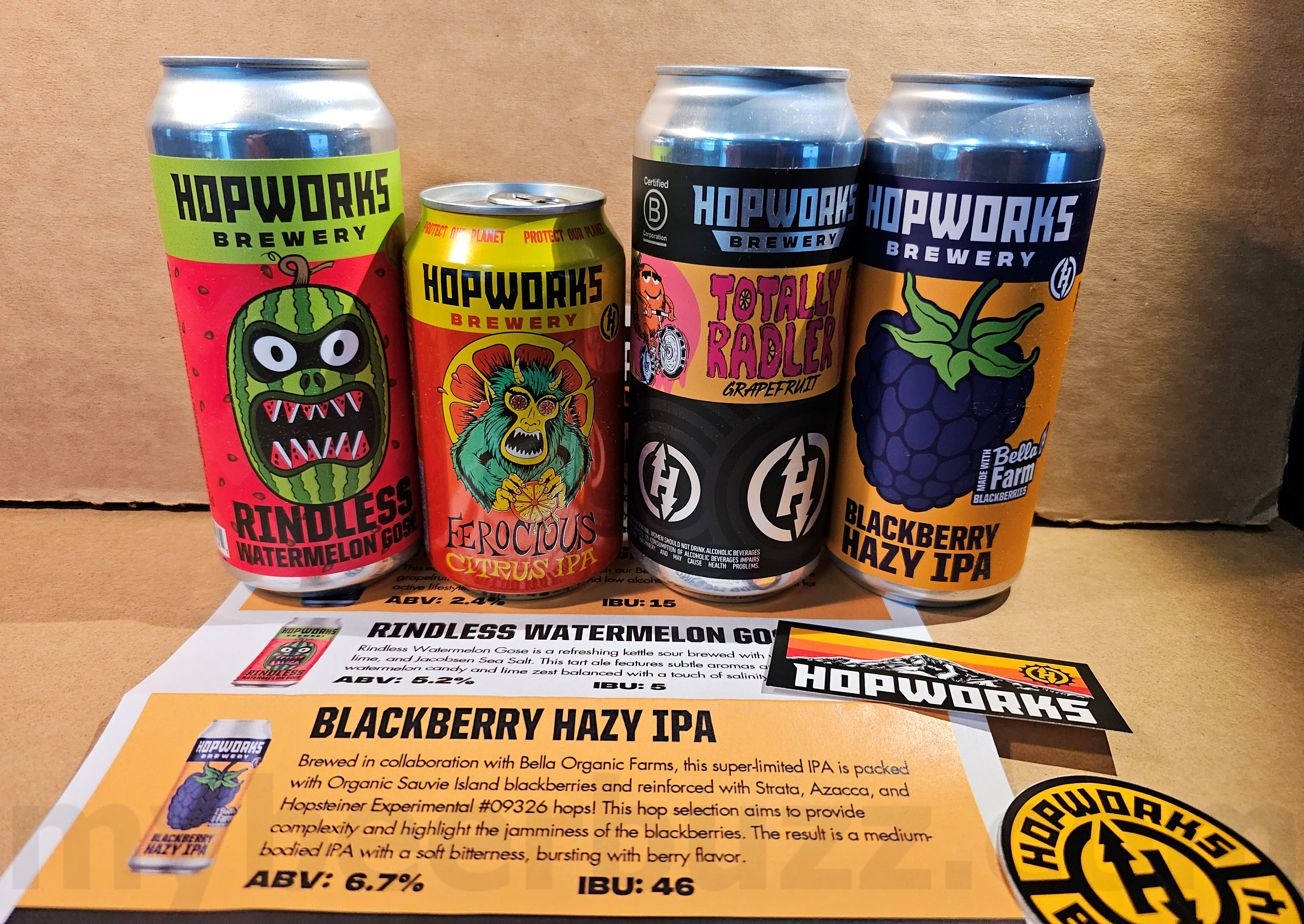 Mybeerbuzz .com Highlights Hopworks Ferocious Citrus IPA, Totally Radler, Blackberry Haze IPA & Rindless Watermelon Gose (Review) Mybeerbuzz .com Highlights Hopworks Ferocious Citrus IPA, Totally Radler, Blackberry Haze IPA & Rindless Watermelon Gose (Review)