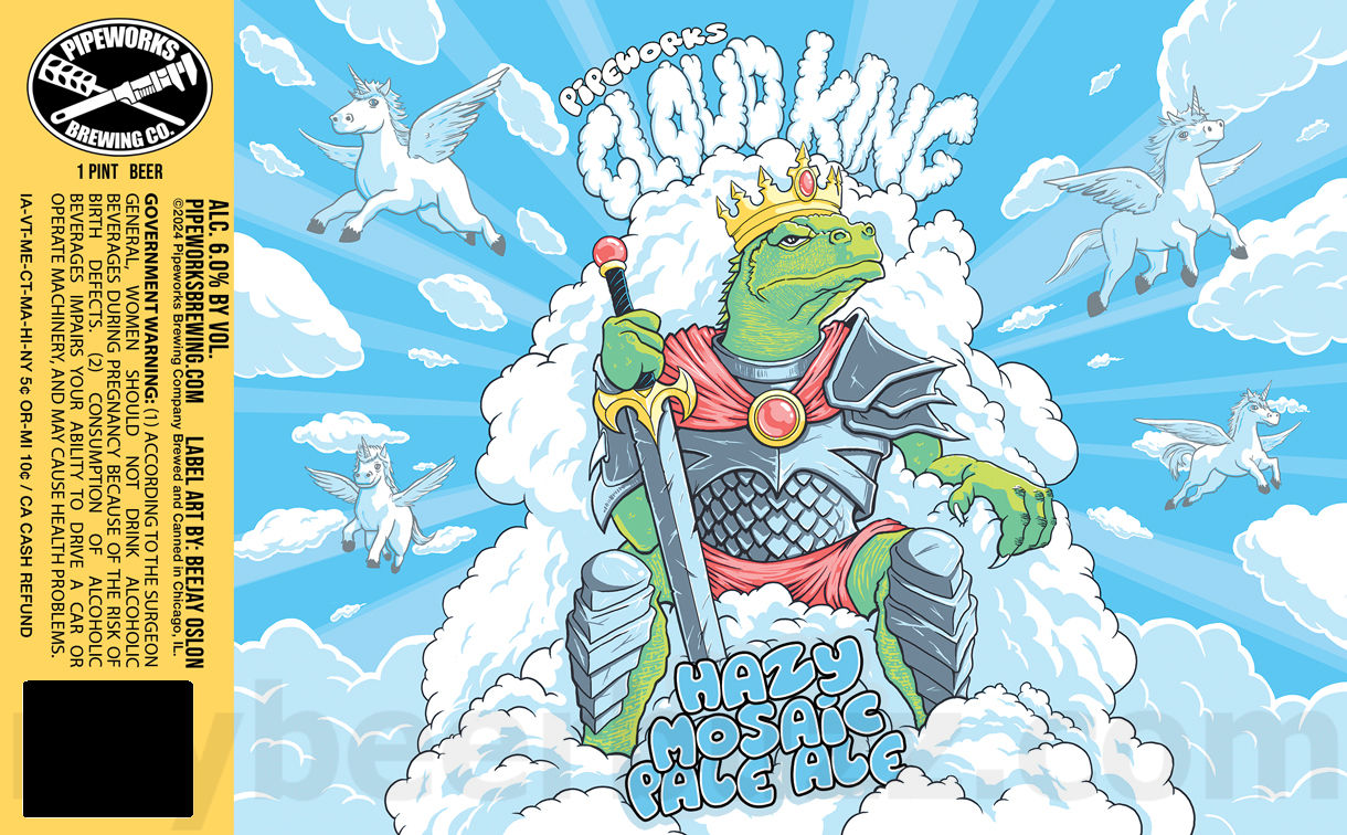 Pipeworks Adding Oak Aged Marzen Lager, Shark Dressed Man, Cloud King, Pastrami On Rye Manny's Edition & Fancy Little Holiday Shindig Cans 12 apostMBB 1171