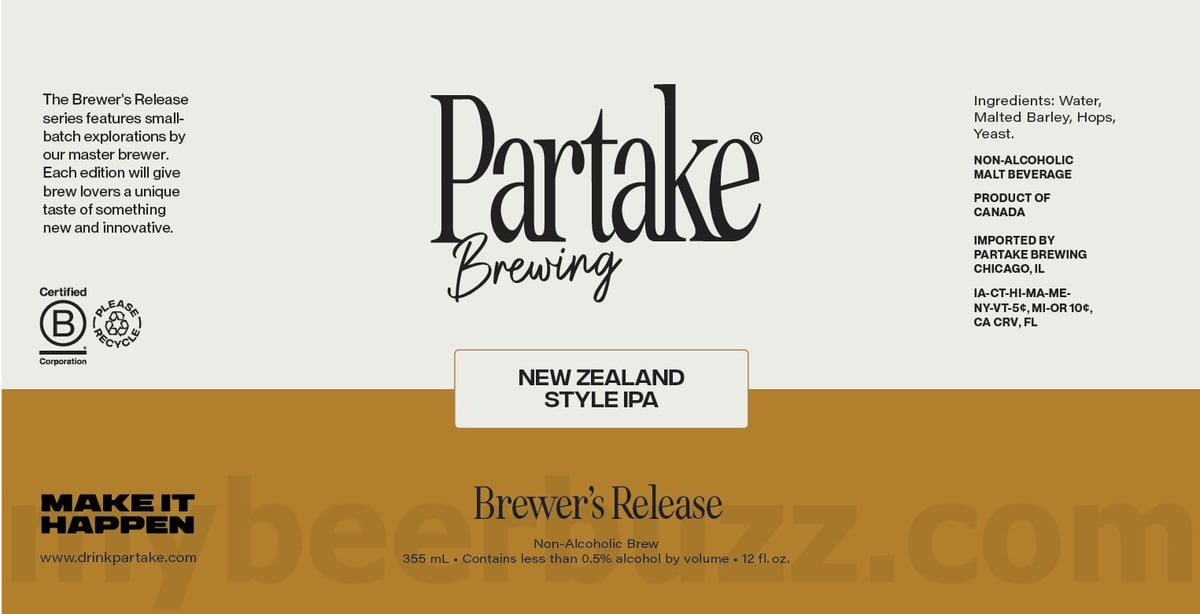 Partake Releasing Brewer's Release Blood Orange 12 apostMBB 1319