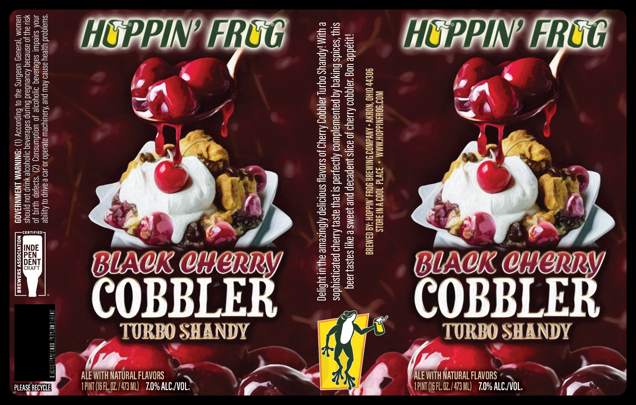 Hoppin’ Frog Adding Spruce Tip Silk Porter, Banana Split Wheat Ale, Black Cherry Cobbler Turbo Shandy, Frogs Got The Jack, Smashing Strawberry Blonde, Kings Jewel & Maple Walnut Chocolate Brownie Pastry Stout 14 apostMBB 1350