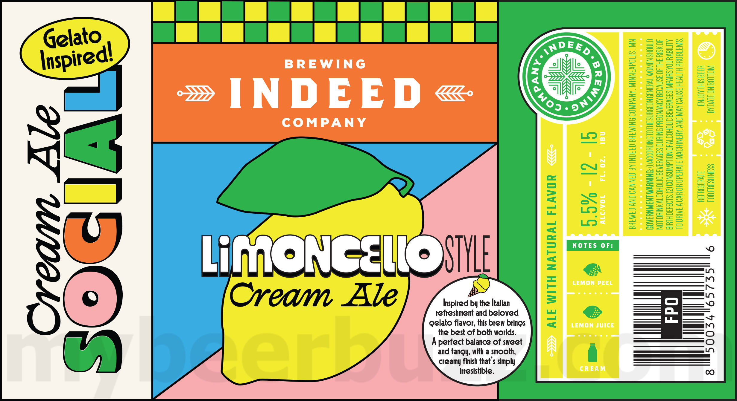 Indeed Adding Fruit Cult Imperial Red, Clover Shake, Tiramisu Cream Ale, Limoncello Style Cream Ale, Peach Cream Ale & Honey Bun 14 apostMBB 1354