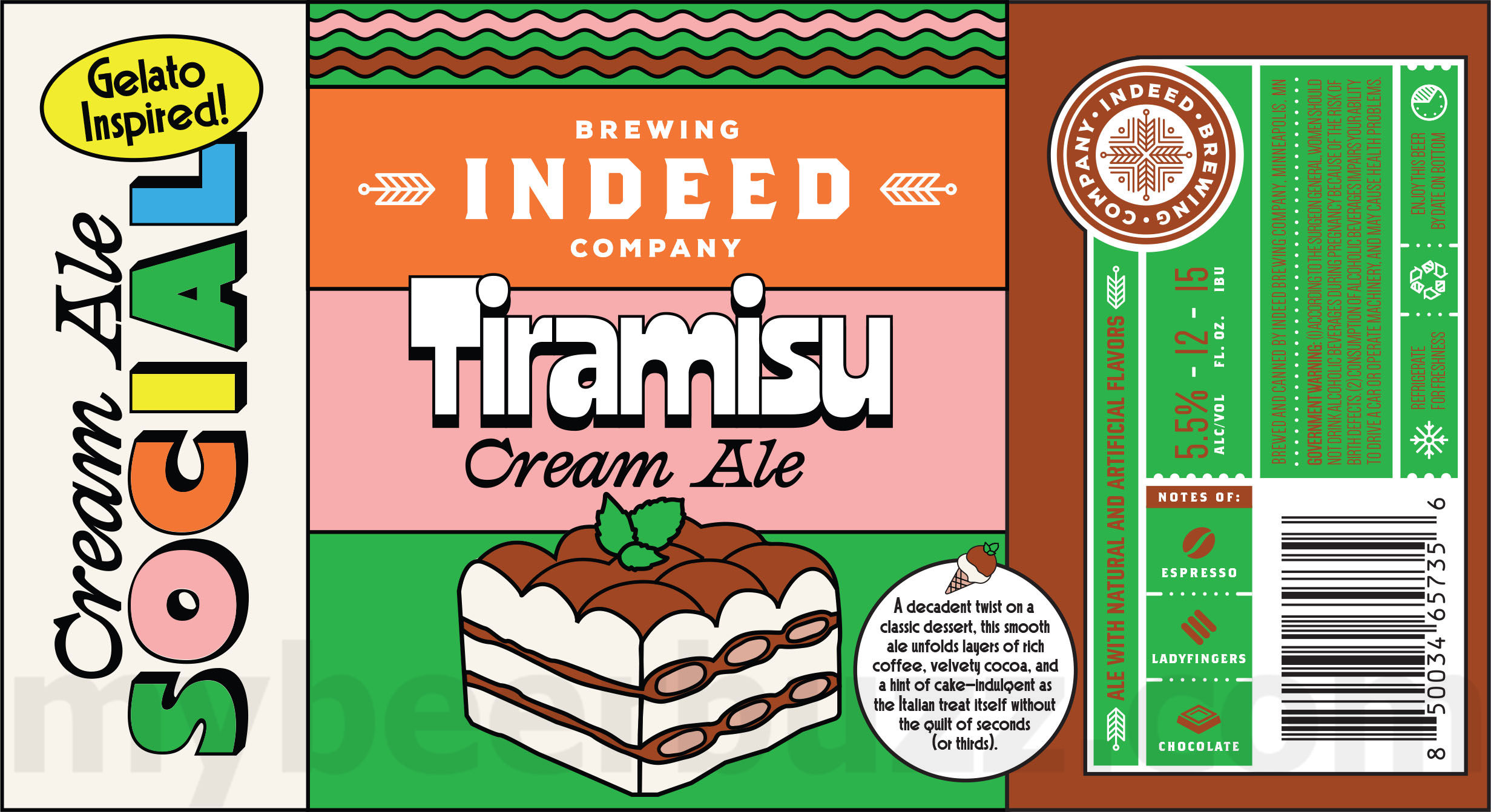 Indeed Adding Fruit Cult Imperial Red, Clover Shake, Tiramisu Cream Ale, Limoncello Style Cream Ale, Peach Cream Ale & Honey Bun 15 apostMBB 1355