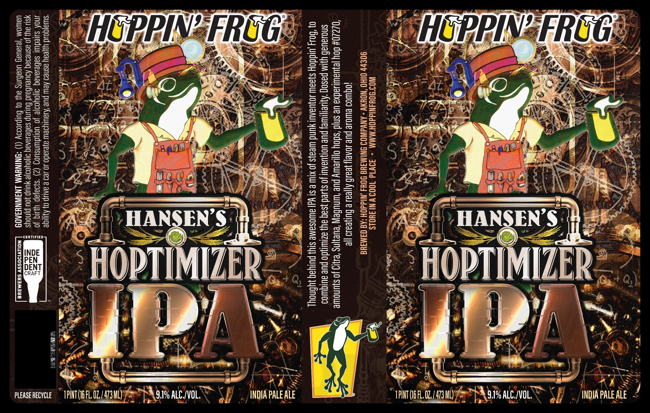 Hoppin’ Frog Adding Jack Lizard’s Barrel-Aged Sextuple & Hansen’s Hoptomizer IPA Hoppin’ Frog Adding Jack Lizard’s Barrel-Aged Sextuple & Hansen’s Hoptomizer IPA