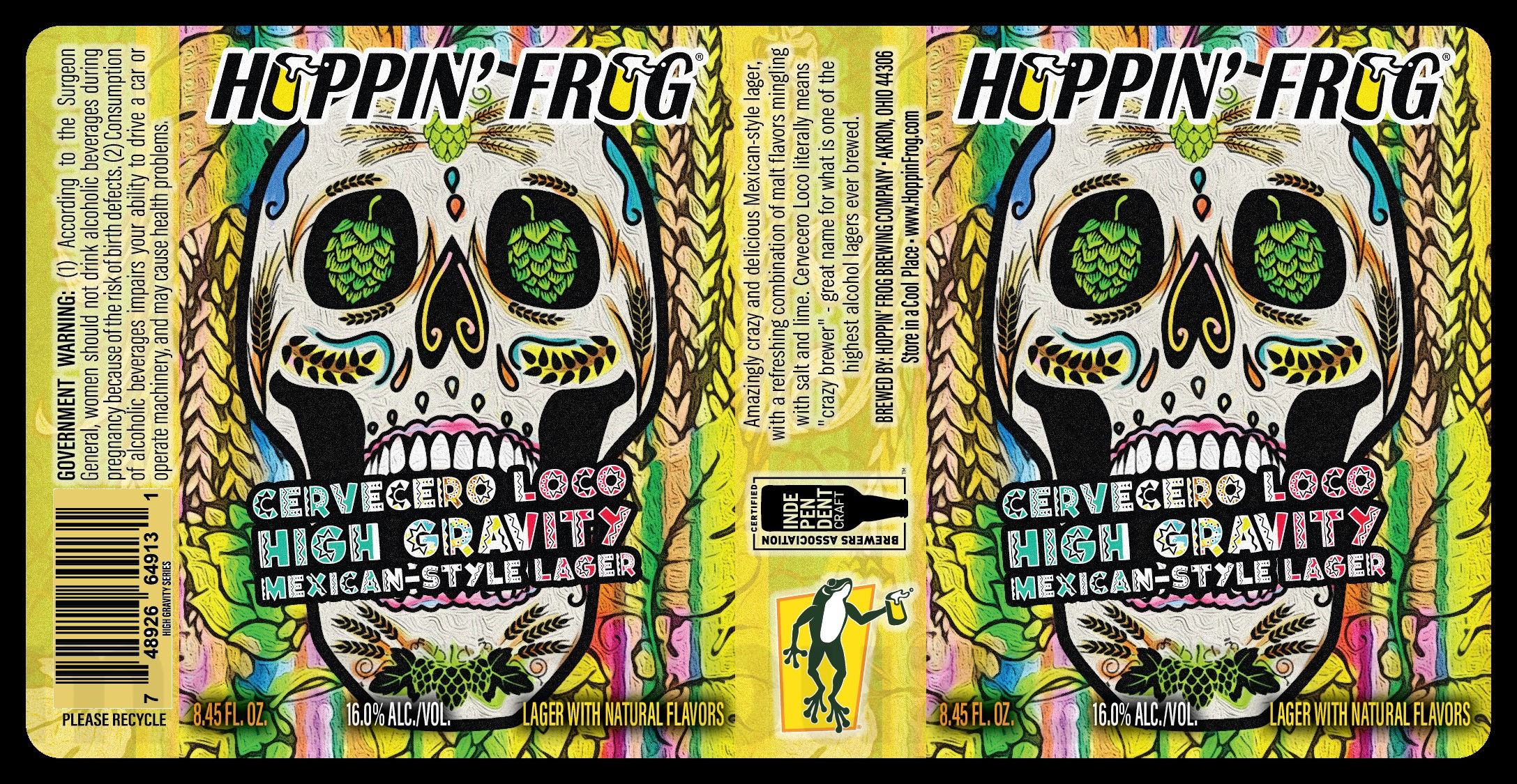 Hoppin’ Frog Adding Cervecero Loco 16%-AbV Mexican-Style Lager Hoppin’ Frog Adding Cervecero Loco 16%-AbV Mexican-Style Lager