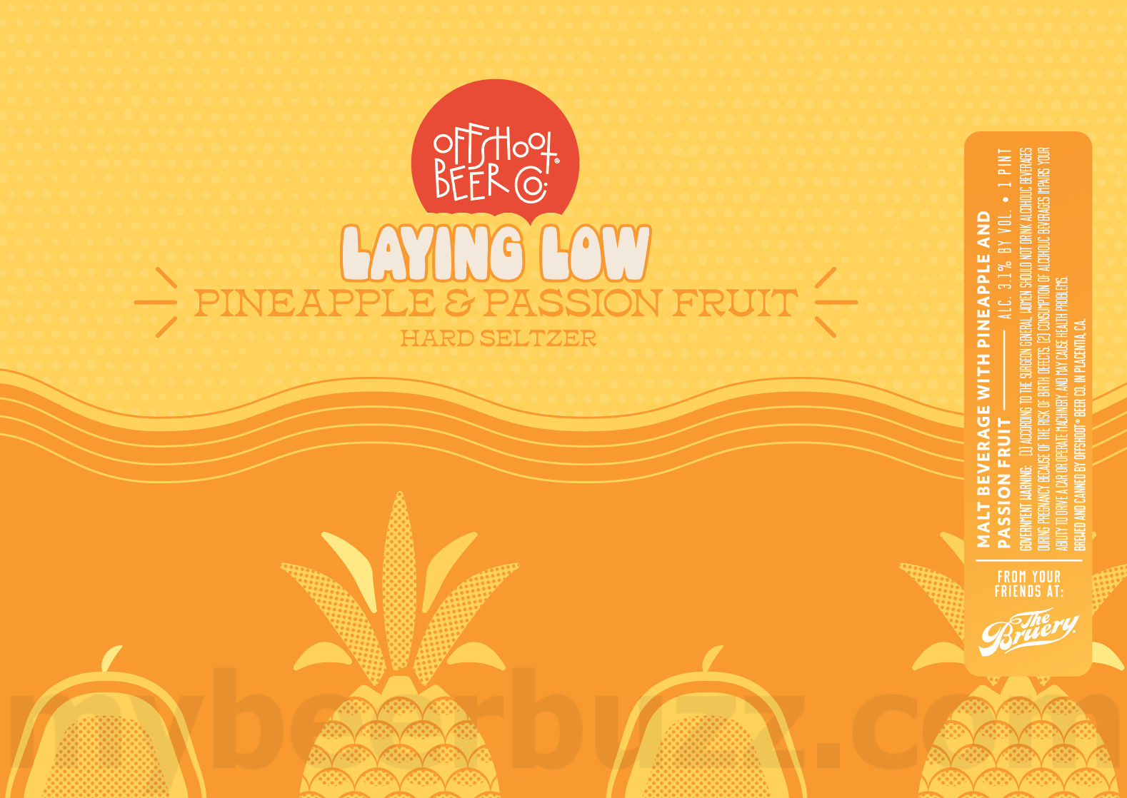 Offshoot Beer Adding Laying Low Pineapple & Passion Fruit Hard Seltzer Offshoot Beer Adding Laying Low Pineapple & Passion Fruit Hard Seltzer