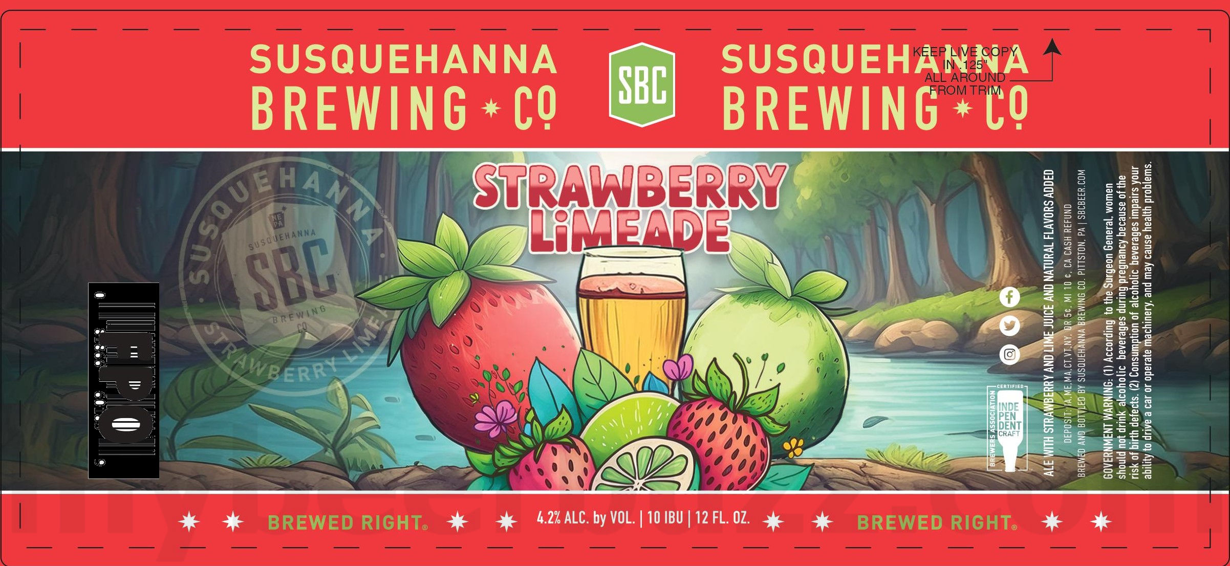 Susquehanna Brewing Adding Froggy 101 Pond Water & Strawberry Limeade 8 apostMBB 1590