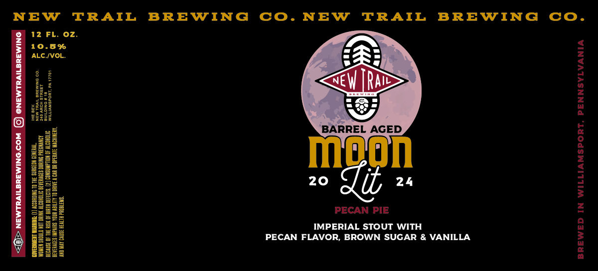 New Trail Working On Blueberry Sour, Trout Bitten, Vivid Glen, Trail Marker, 24/7, The Raven, No Worries, Non-Alcoholic Broken Heel, Moon Lit, Trail Tones, Tropical Fusion, Strawberry Cheesecake Cookie, Peanut Butter Cup Cookie, Talus Dry-Hopped Lazy River Pils, Cascade Dry-Hopped Lazy River Pils, Base Jump, Mosaic Broken Heels & Double Citrus Summit 33 apostMBB 1614