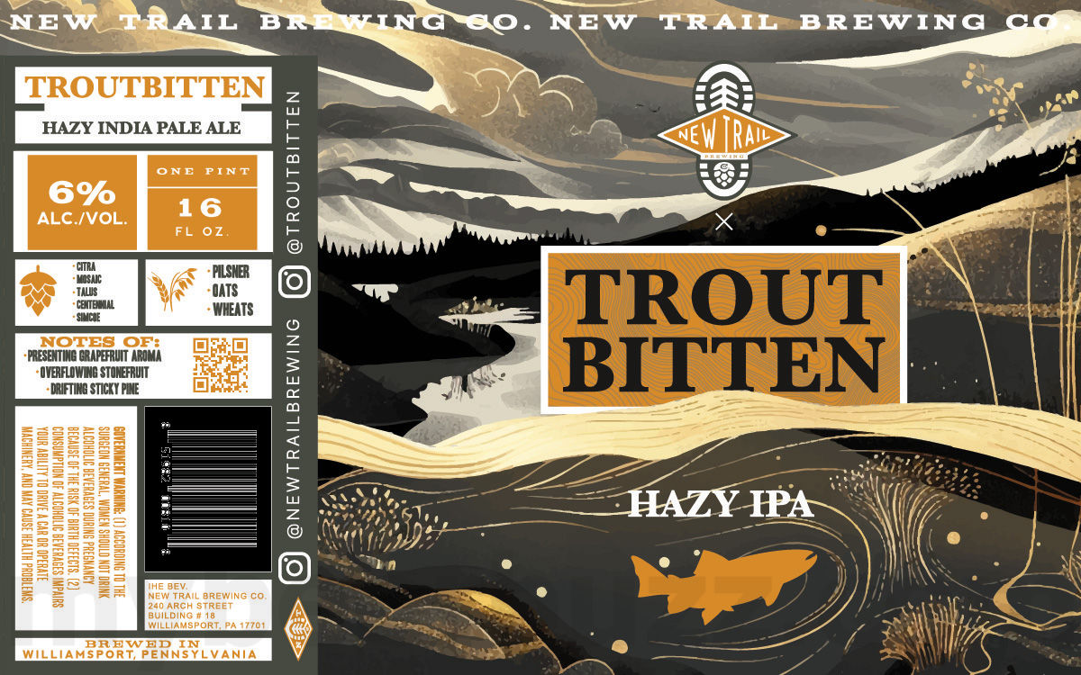 New Trail Working On Blueberry Sour, Trout Bitten, Vivid Glen, Trail Marker, 24/7, The Raven, No Worries, Non-Alcoholic Broken Heel, Moon Lit, Trail Tones, Tropical Fusion, Strawberry Cheesecake Cookie, Peanut Butter Cup Cookie, Talus Dry-Hopped Lazy River Pils, Cascade Dry-Hopped Lazy River Pils, Base Jump, Mosaic Broken Heels & Double Citrus Summit 42 apostMBB 1623