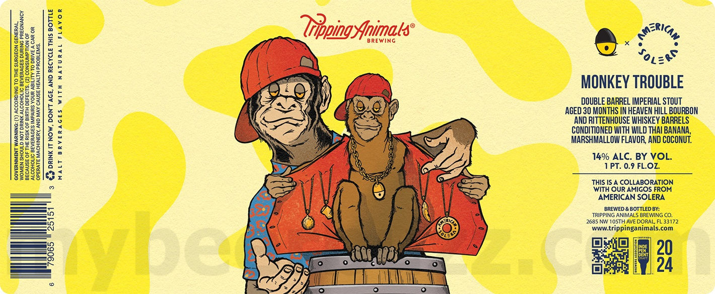 Tripping Animals & Foam Brewers Collaborate On Falcon Haze / American Solera Monkey Trouble 8 apostMBB 1665