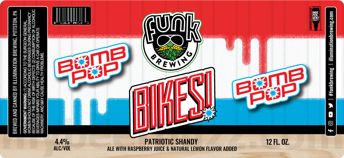Funk Brewing Adding Bikes! Peach Shandy, Grape Shandy, Lemon Shandy & Patriotic Shandy Funk Brewing Adding Bikes! Peach Shandy, Grape Shandy, Lemon Shandy & Patriotic Shandy