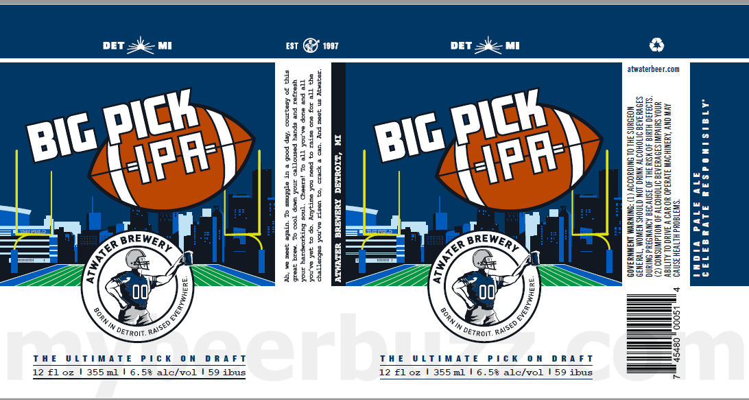 Atwater Block Brewery Adding D Light, Detroit Hustles Harder, Traverse City Cherry Wheat, Little Petty Shandy, Light Citrus Blonde, Lip Lock, Pink Gang, Road Rally, Big Pick IPA, Atwater Light, MI Haze & IPA 17 apostMBB 1705