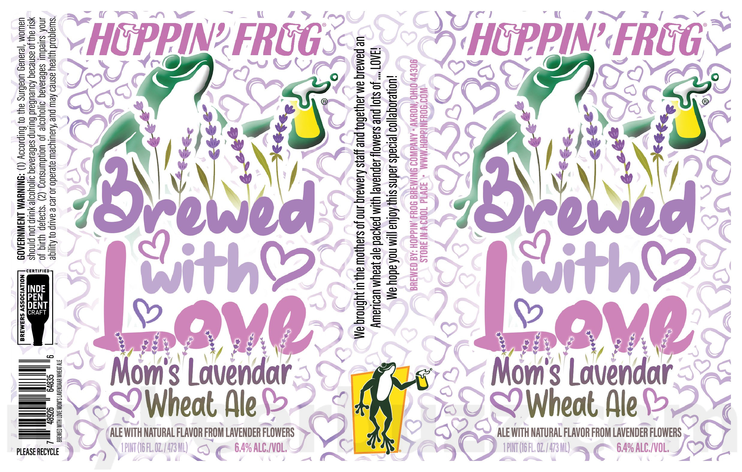 Hoppin’ Frog Adding Brewed With Love Mom’s Lavendar Wheat Ale Hoppin’ Frog Adding Brewed With Love Mom’s Lavendar Wheat Ale