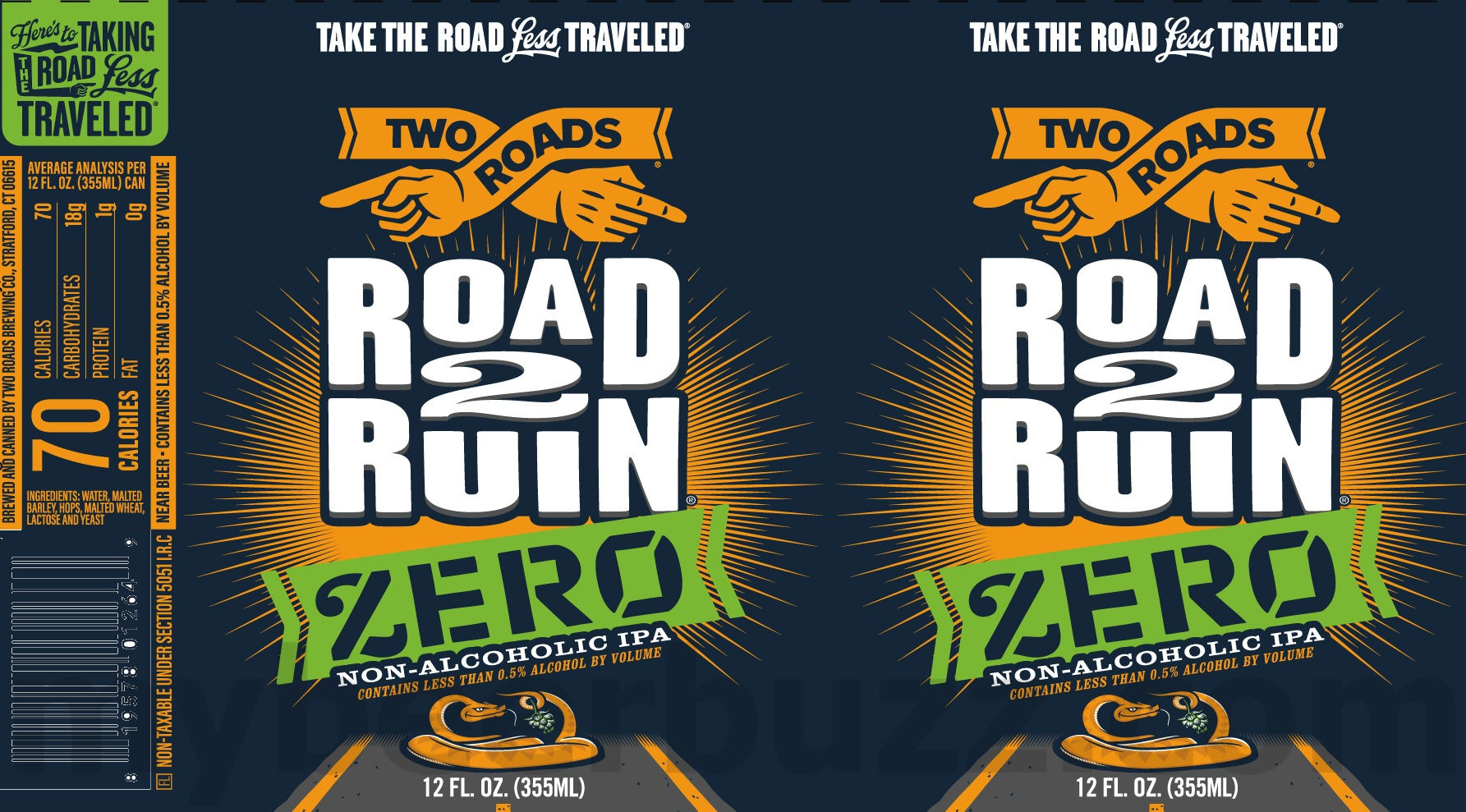 Two Roads Adding Road 2 Ruin Zero & Two Juicy Zero Non-Alcoholic Beers Two Roads Adding Road 2 Ruin Zero & Two Juicy Zero Non-Alcoholic Beers