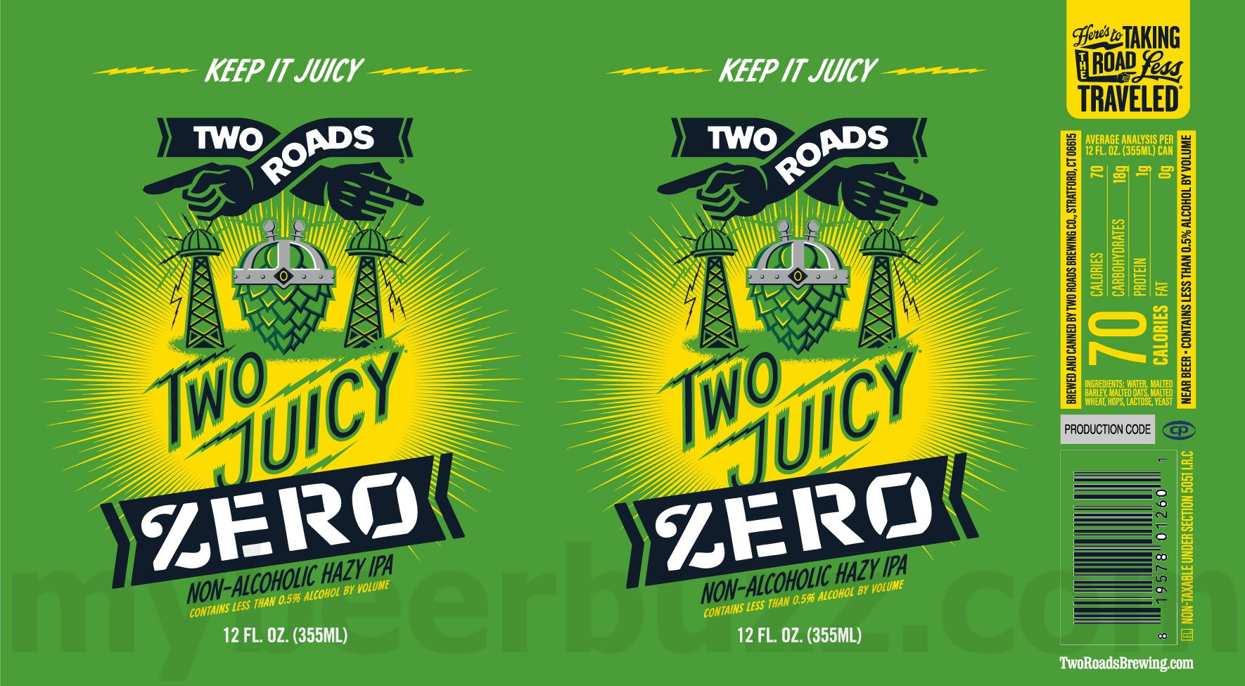 Two Roads Adding Road 2 Ruin Zero & Two Juicy Zero Non-Alcoholic Beers 8 apostMBB 1743