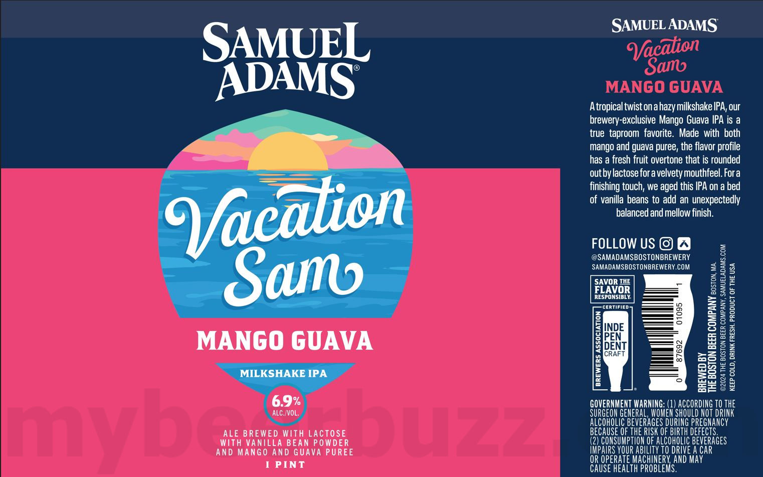 Samuel Adams Adding Vacation Sam Mango Guava Samuel Adams Adding Vacation Sam Mango Guava