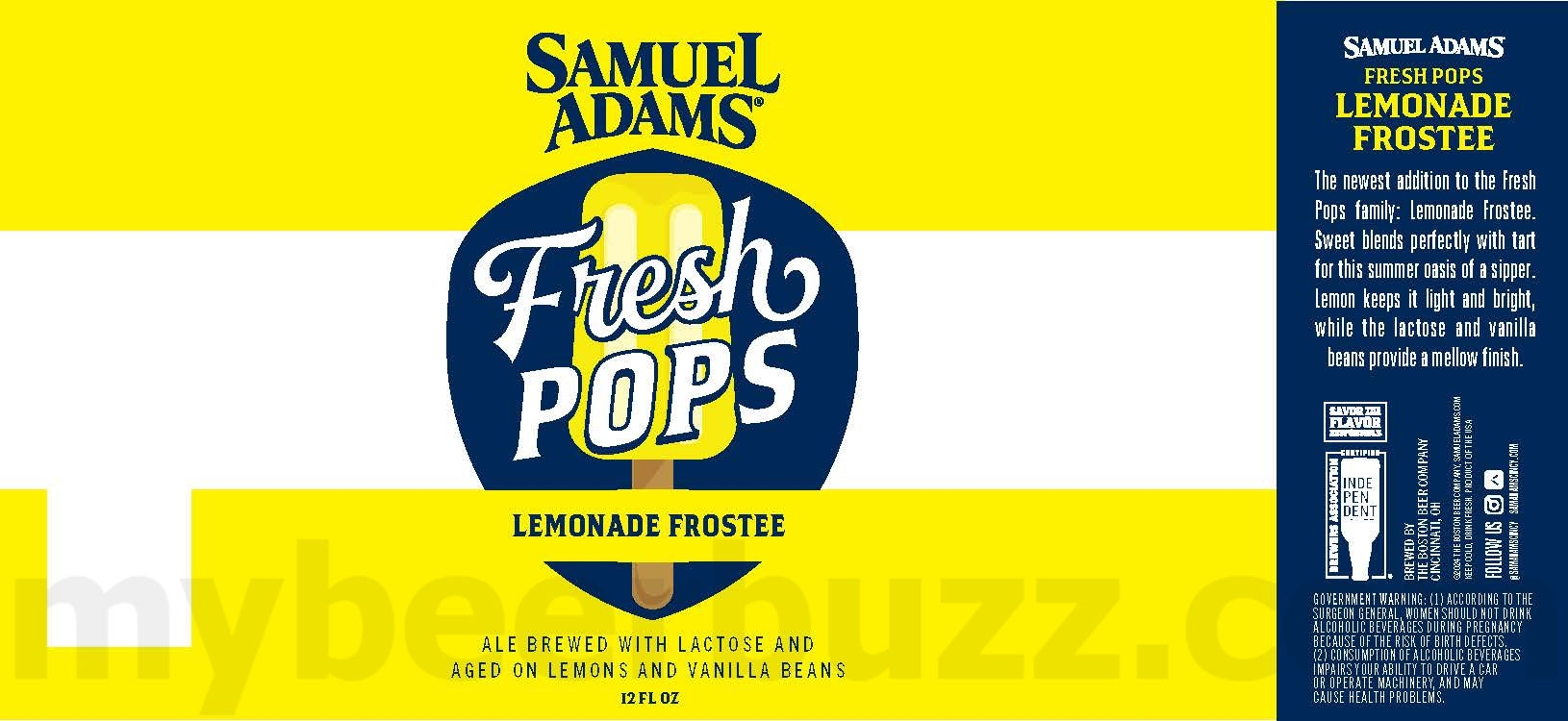 Samuel Adams Cincinnati Adding Fresh Pops Rocket Pop, Fresh Pops Lemonade Frostee, Queen City Crown & Boston Love Conquers Ale 8 apostMBB 1855