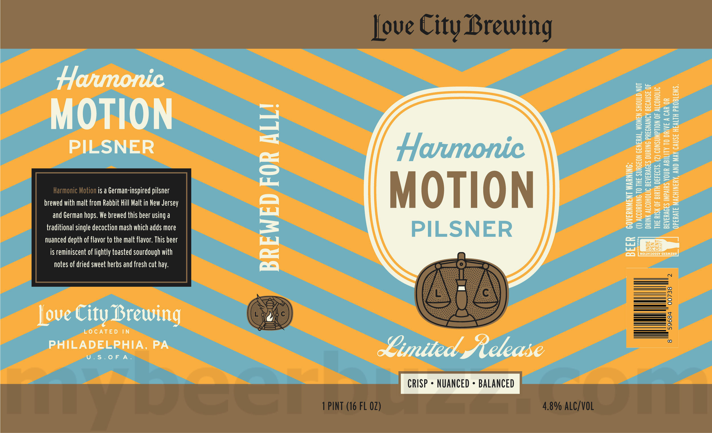Love City Brewing Adding Harmonic Motion Pilsner Love City Brewing Adding Harmonic Motion Pilsner