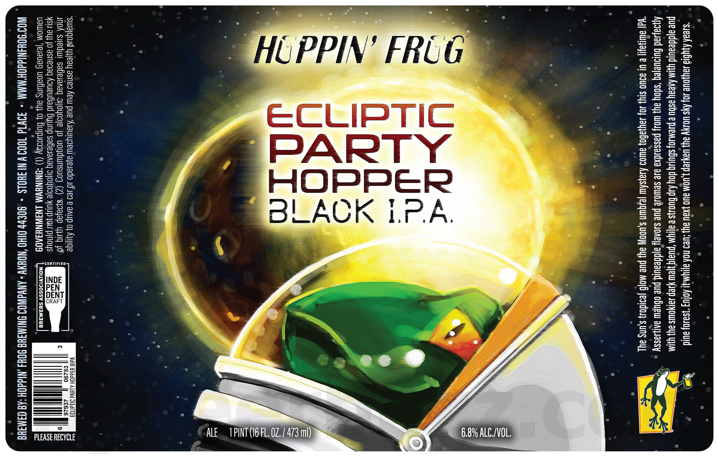 Hoppin’ Frog Working On Ecliptic Party Hopped Black IPA & Galactic Moon Hopper IPL Hoppin’ Frog Working On Ecliptic Party Hopped Black IPA & Galactic Moon Hopper IPL