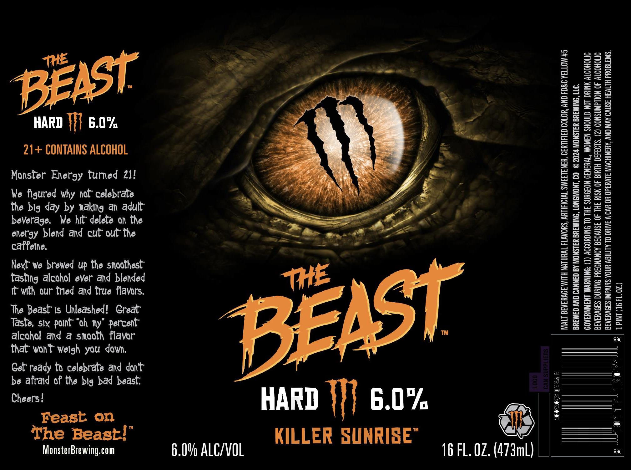 Monster Brewing Adding The Beast Gnarly Grape & Killer Sunrise New Flavors 12 apostMBB 2095
