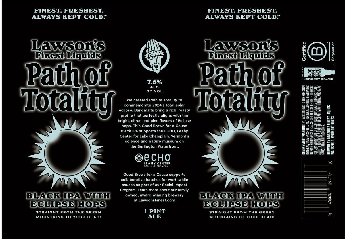Lawson’s Finest Adding Path Of Totality Black IPA With Eclipse Hops Lawson’s Finest Adding Path Of Totality Black IPA With Eclipse Hops