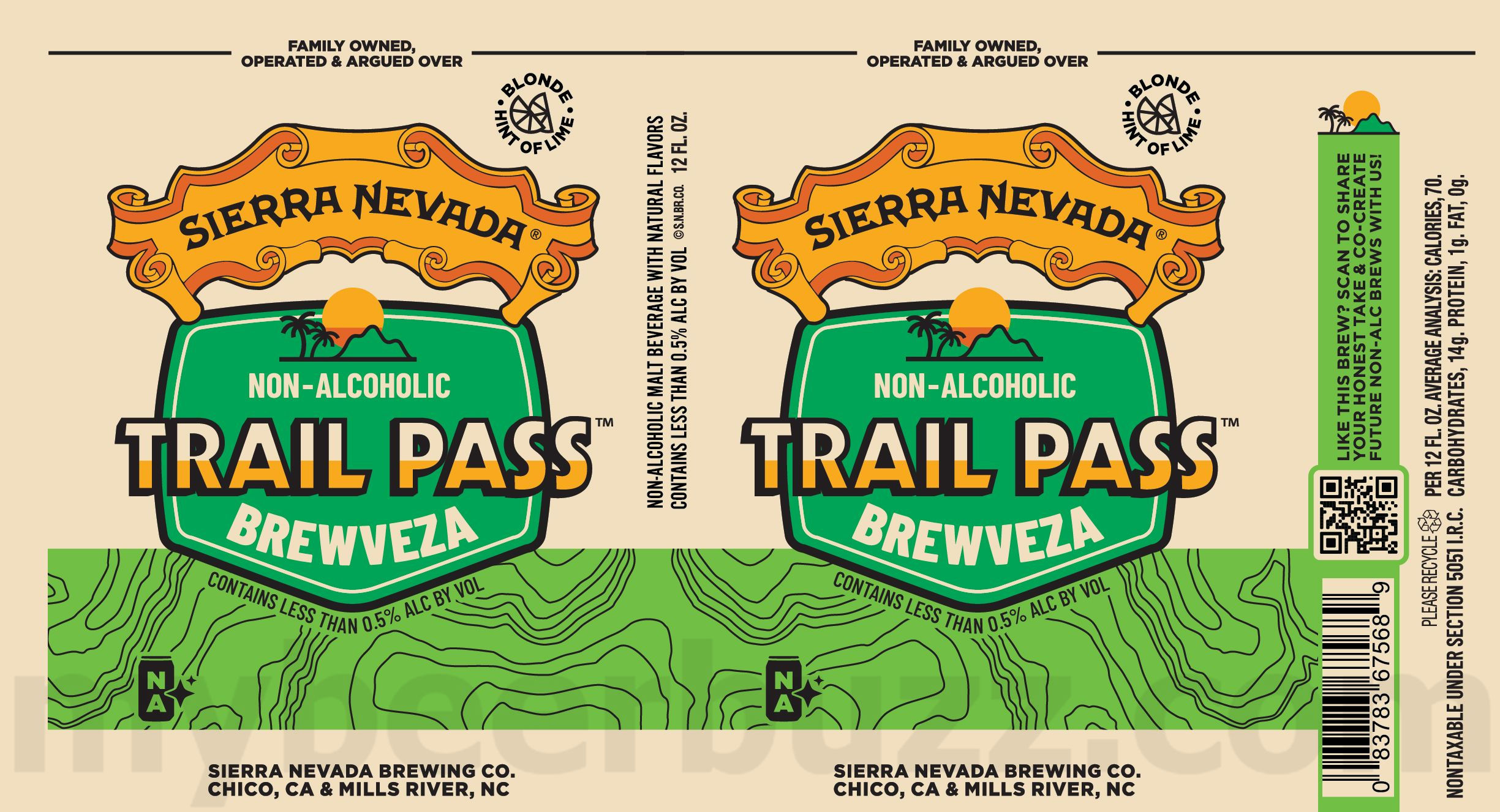 Sierra Nevada Adding Non-Alcoholic Trail Pass Mexican-Style Blonde & Trail Pass Brewveza 8 apostMBB 2175