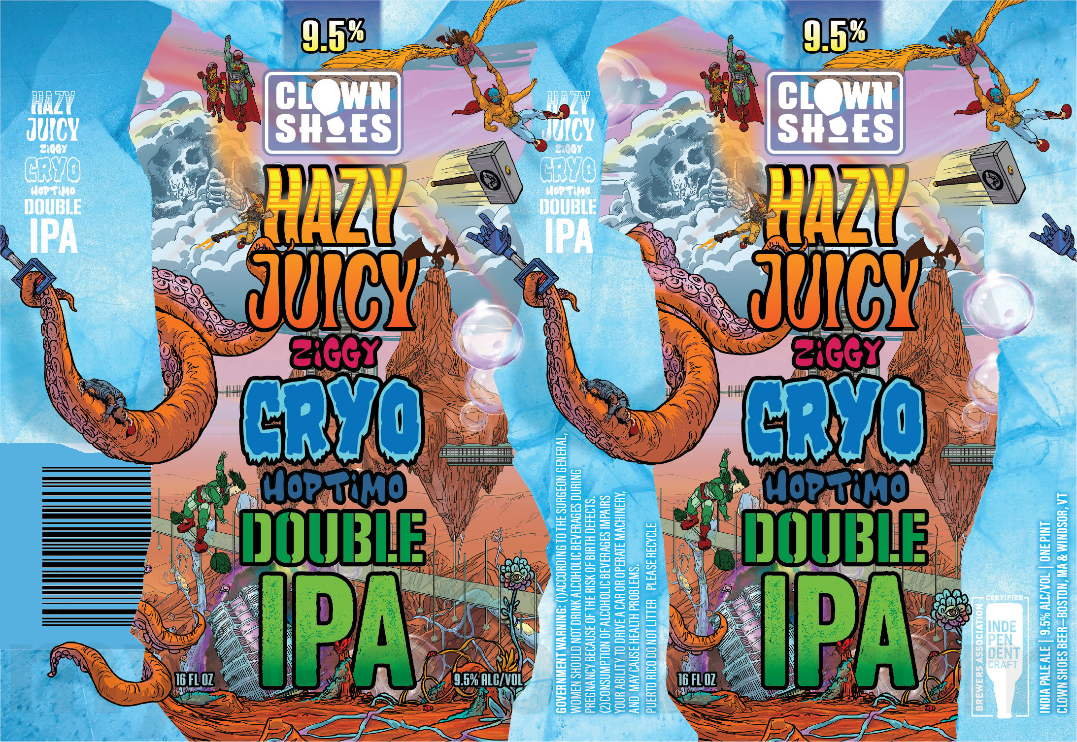 Clown Shoes Working On Hazy Juicy Ziggy Cryo Hoptimo Double IPA Clown Shoes Working On Hazy Juicy Ziggy Cryo Hoptimo Double IPA