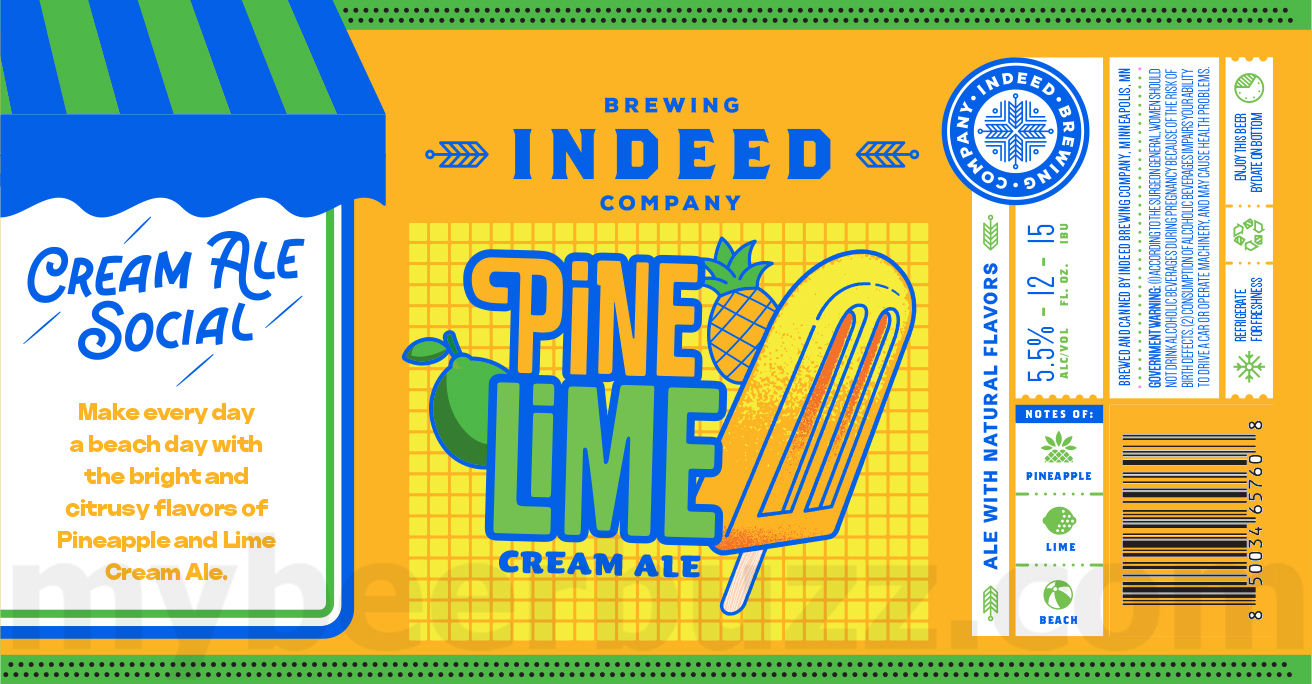 Indeed Brewing Adding Pine Lime Cream Ale, Strawberry SHortcake & Blue Raspberry Cream Ale 10 apostMBB 2242