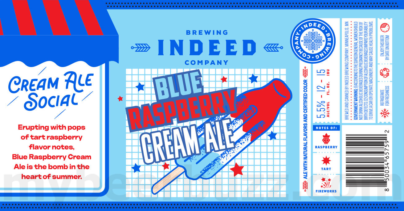 Indeed Brewing Adding Pine Lime Cream Ale, Strawberry SHortcake & Blue Raspberry Cream Ale 12 apostMBB 2244