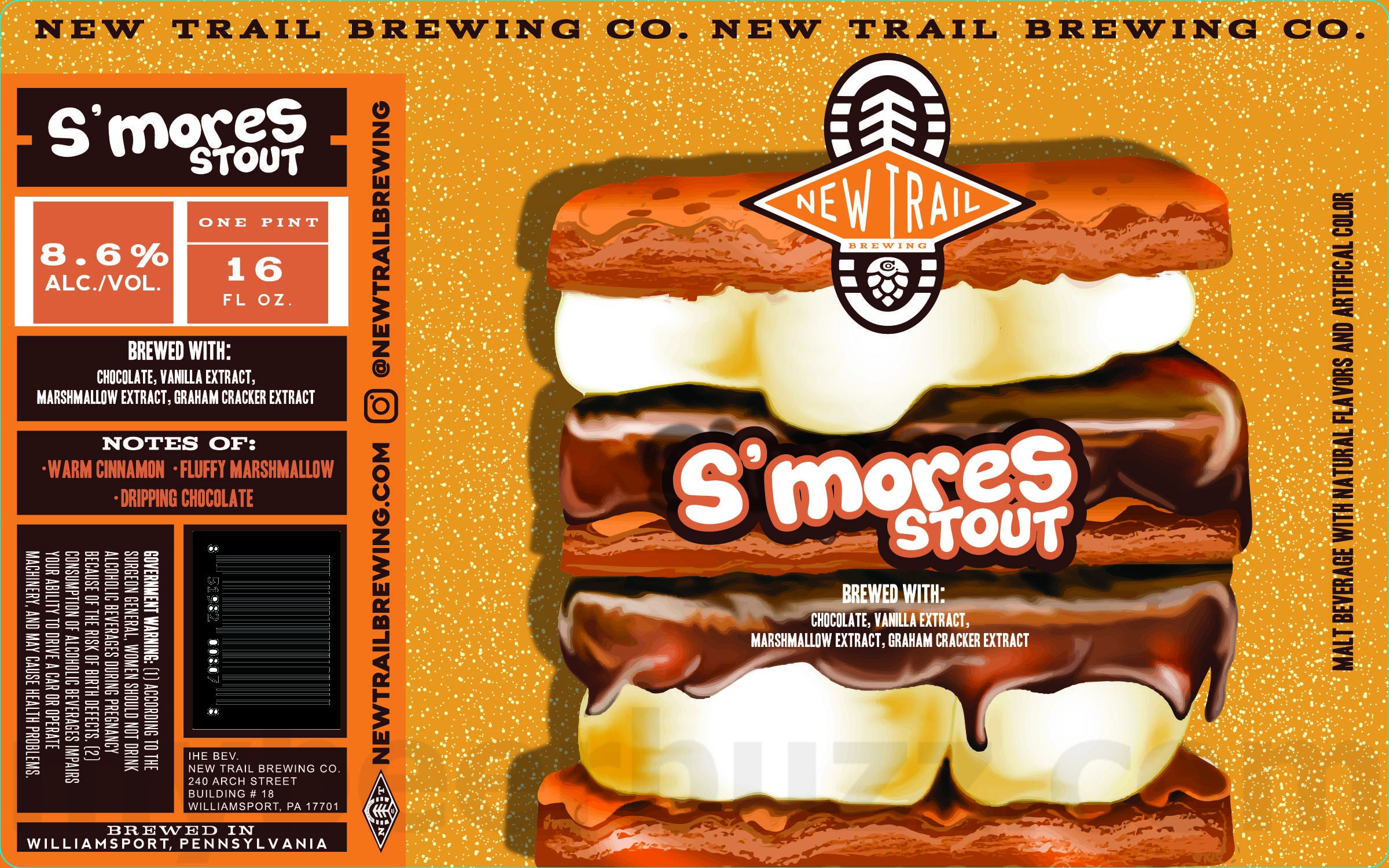 New Trail Adding Hammock Hazy Double IPA, Human After All, Mini Super Cell, Incendium, S'mores Stout, Boat Dock, Waterfall & Blackberry Sour 16 apostMBB 2276