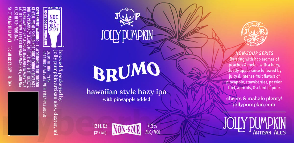 Jolly Pumpkin Updating Bam Bière, Oro, Kiviuq, La Parcela, Bière De Mars, Blanca, Clementina, Kiviuq, La Roja, Lúpulo, Hyrrokkin, Aquamarine Dream, Brumo, Daze Dream & Noel 25 apostMBB 2301